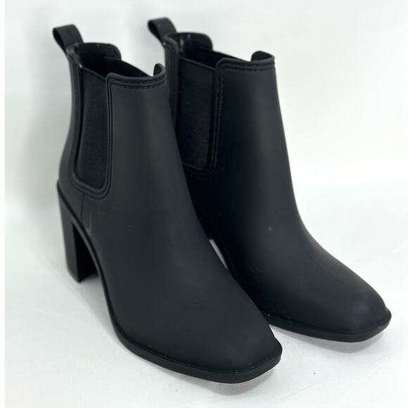 Jeffrey Campbell Havana Chunky Heel Rubber Booties – Black, Size 8 - Picture 2 of 7